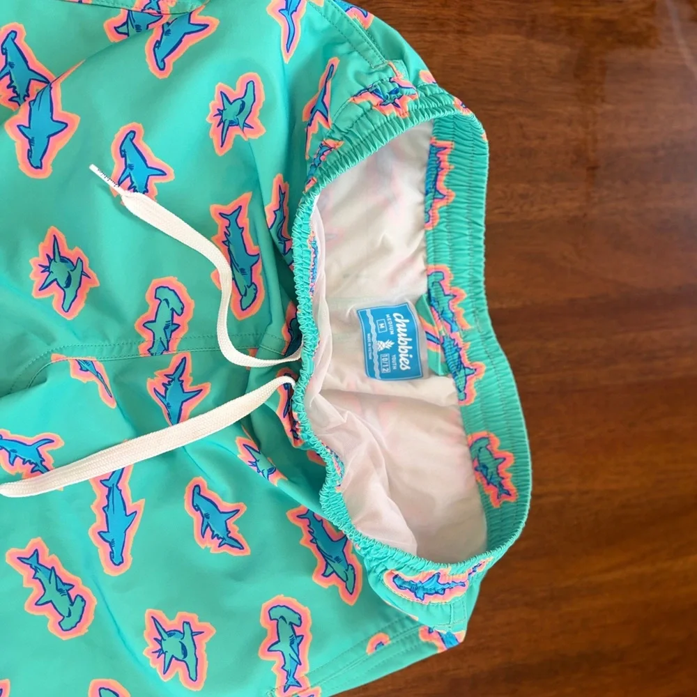Kids Chubbies Shark Print Swim Trunks